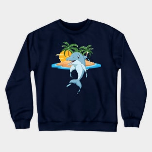 Dolphin in summer euphoria. Crewneck Sweatshirt